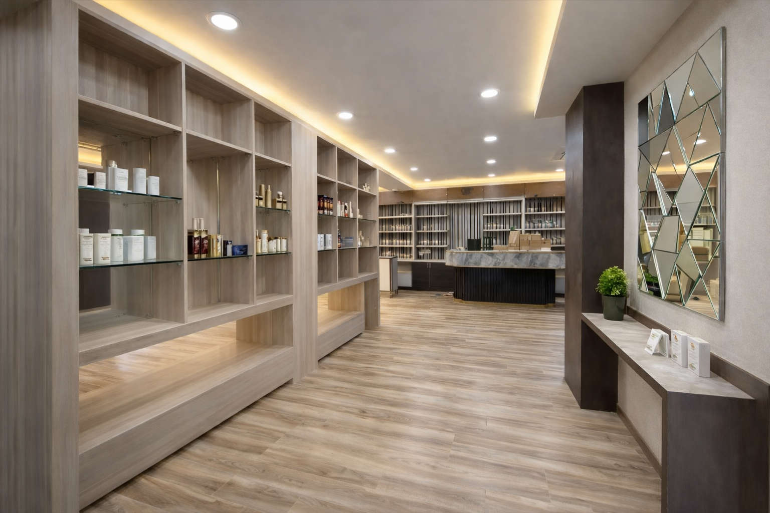 Salon retail floor